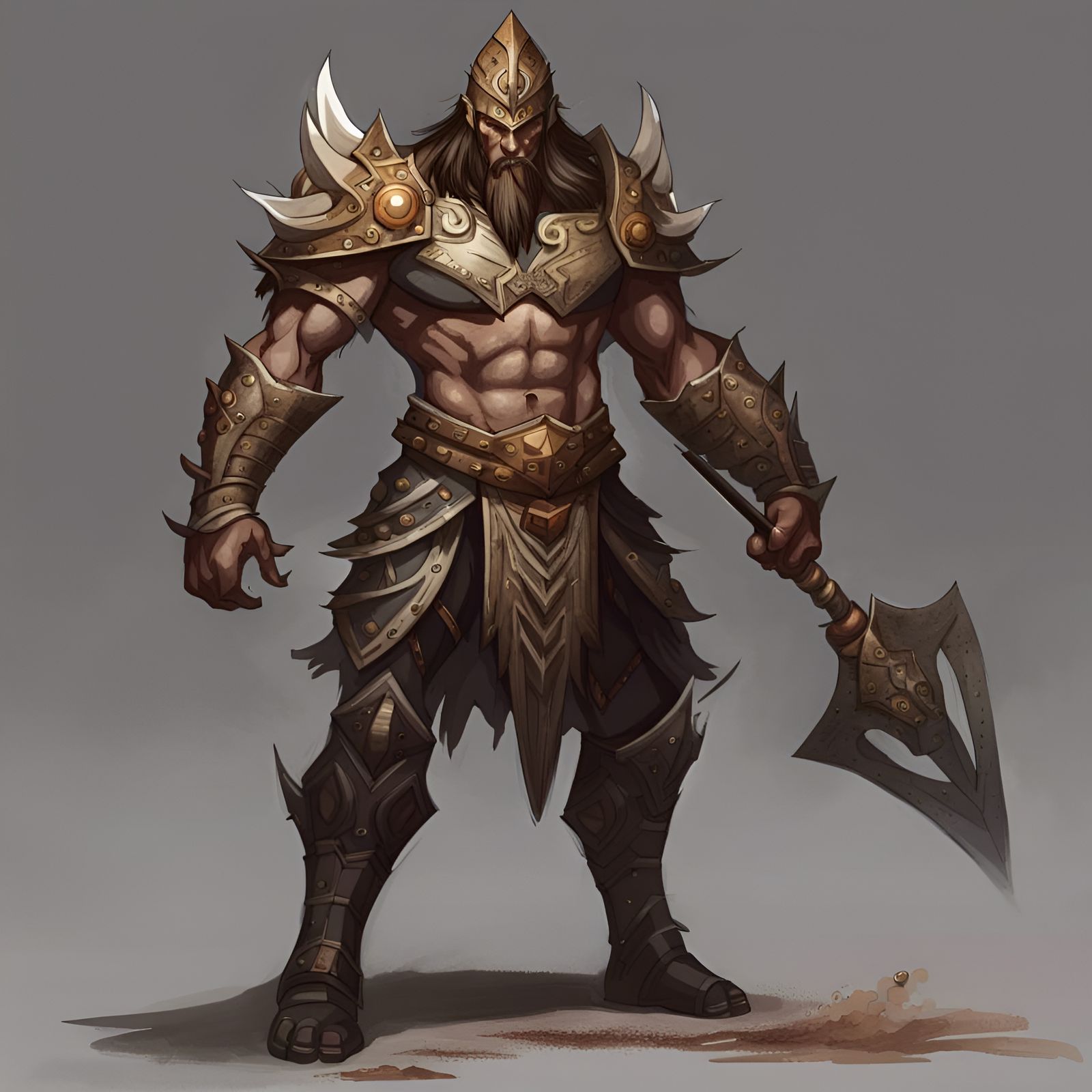 Concept art,full bodymuscular fantasy warrior