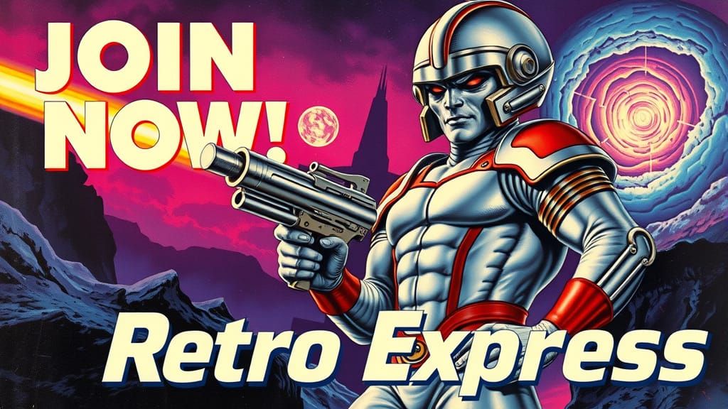 Alien Commander Propaganda Poster in Retro Style