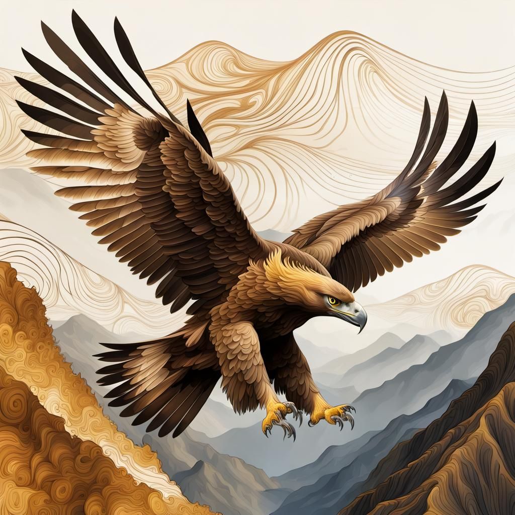 Golden Eagle in flight.   by @Kaycedee