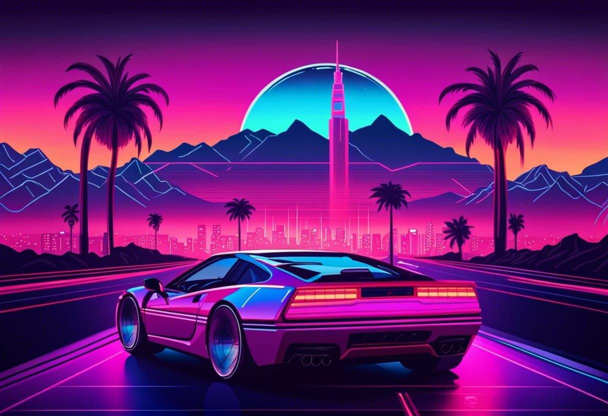 Synthwave Retro Future - AI Generated Artwork - NightCafe Creator