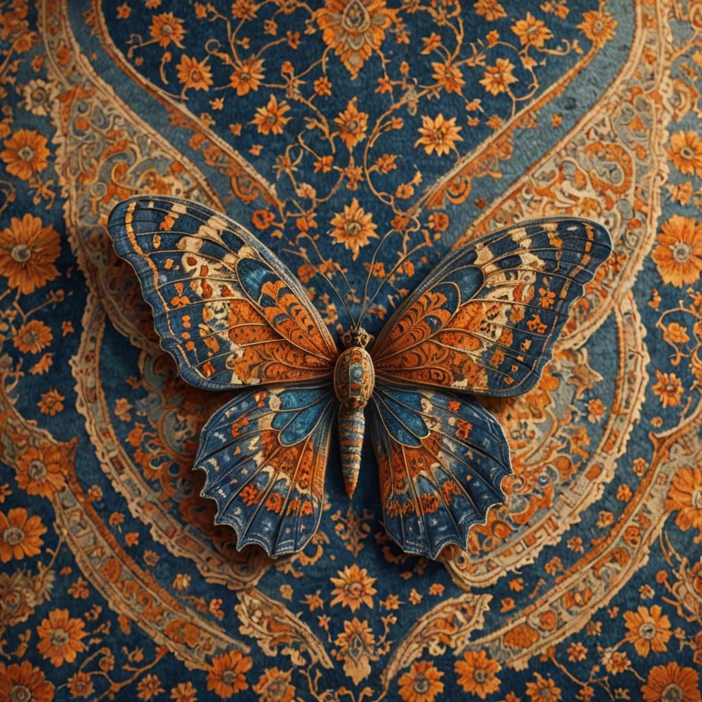 Persian Carpet Butterfly in Golden Light