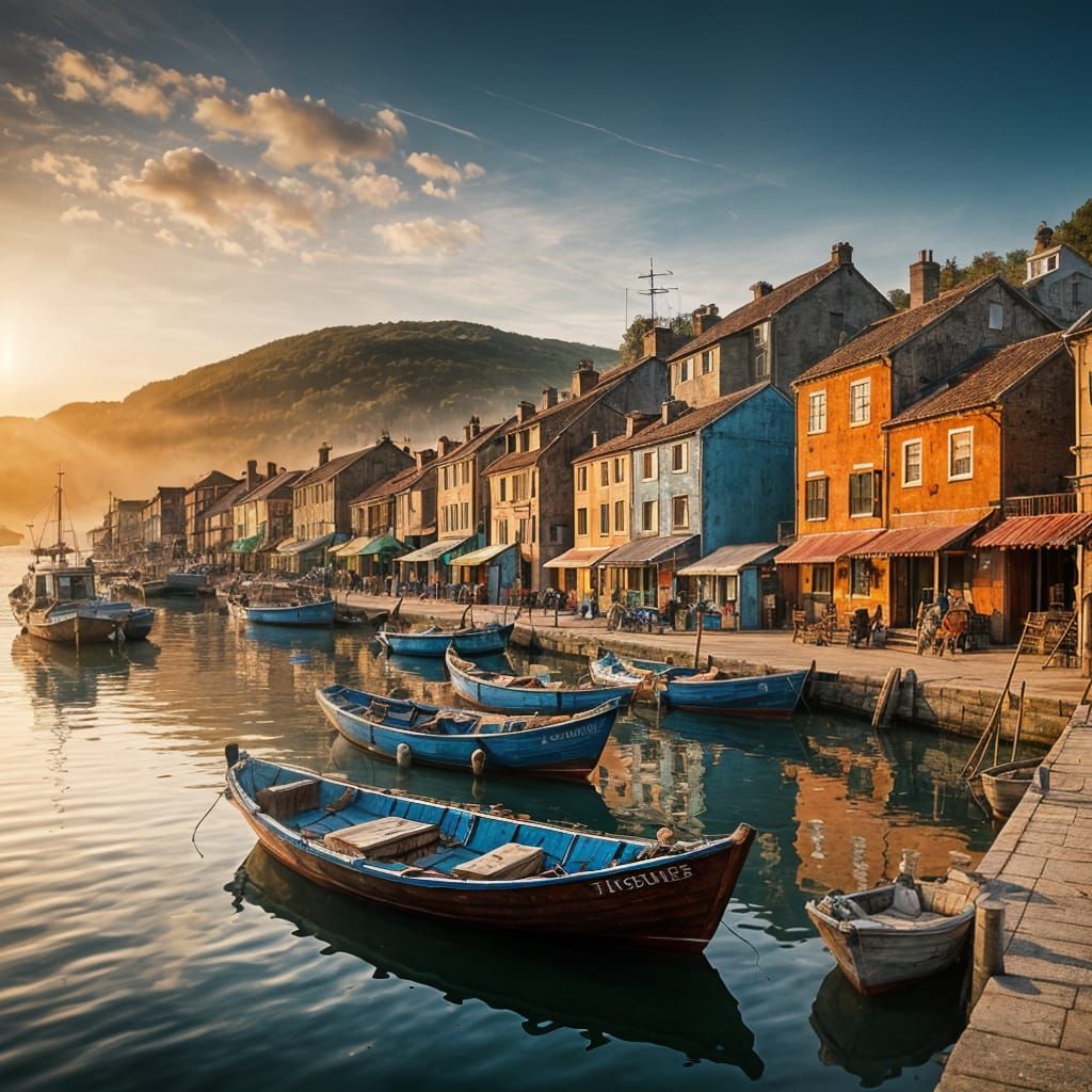 Sunset over the fishing village - 2♥️  by @Diarra