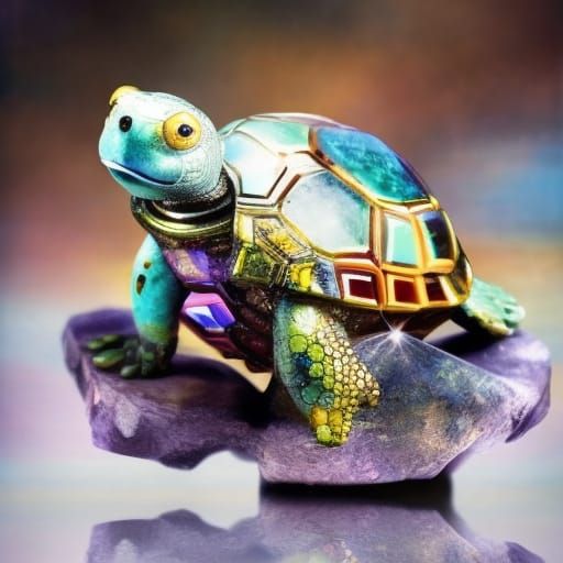 Geometric gemstone turtle - AI Generated Artwork - NightCafe Creator