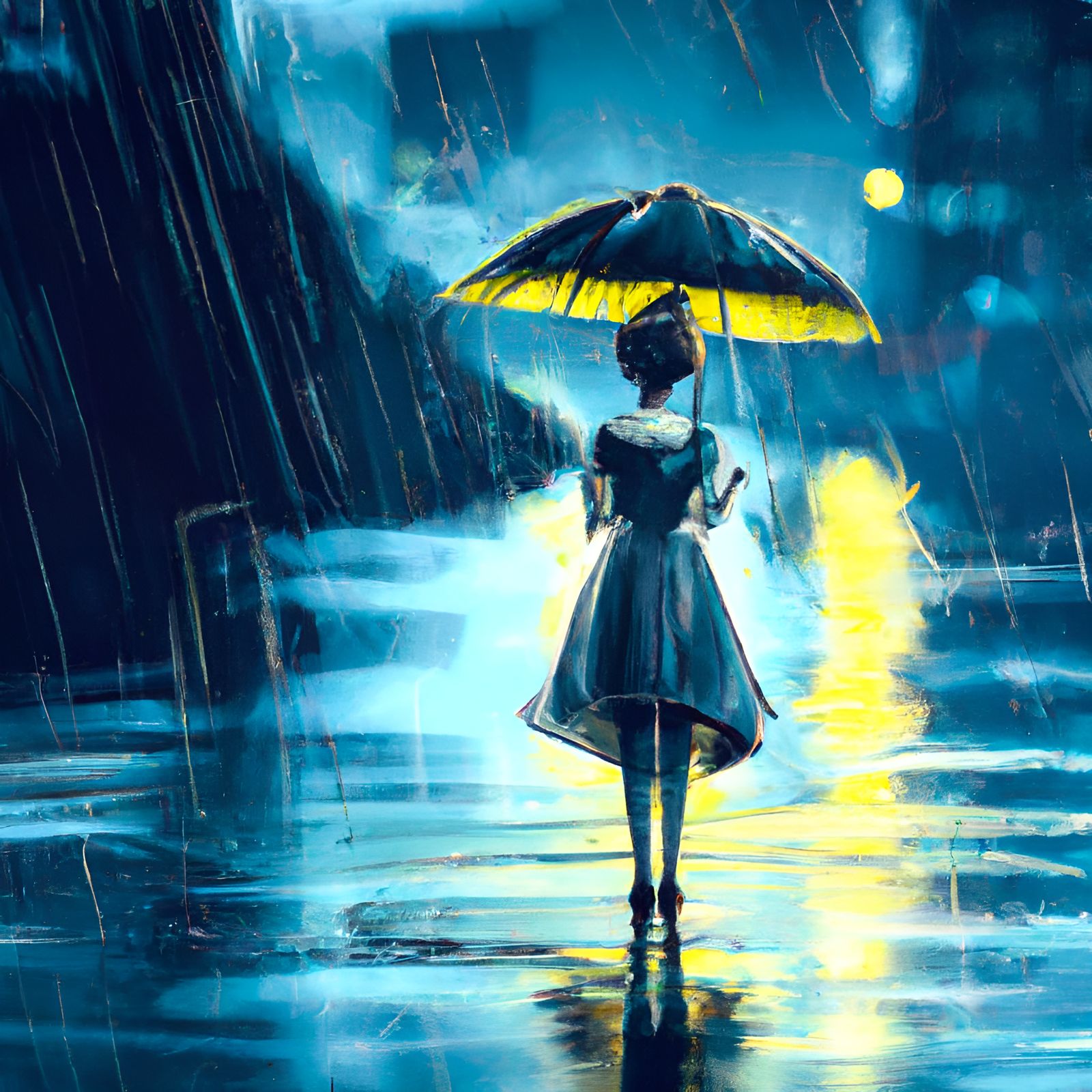 Cleansing tears, Rain's embrace - AI Generated Artwork - NightCafe Creator