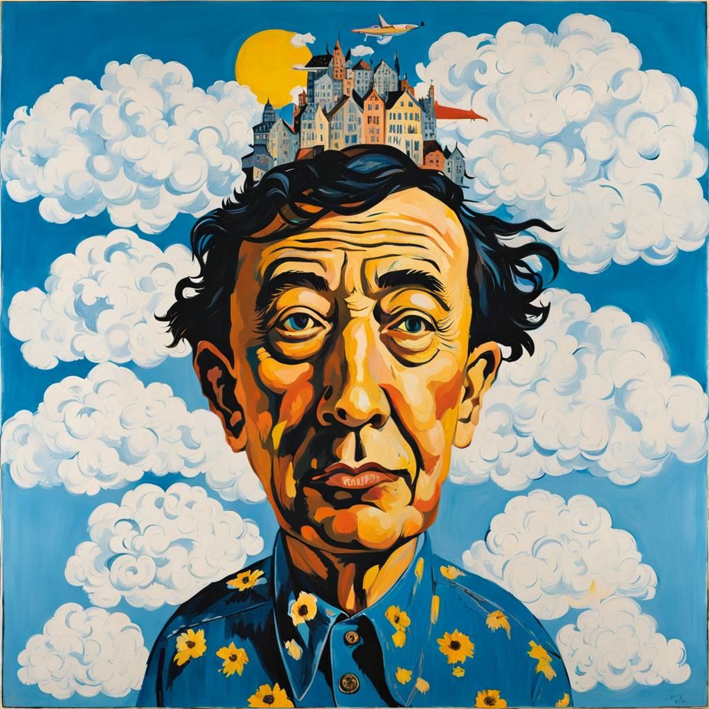 Head in the clouds AI Generated Artwork NightCafe Creator