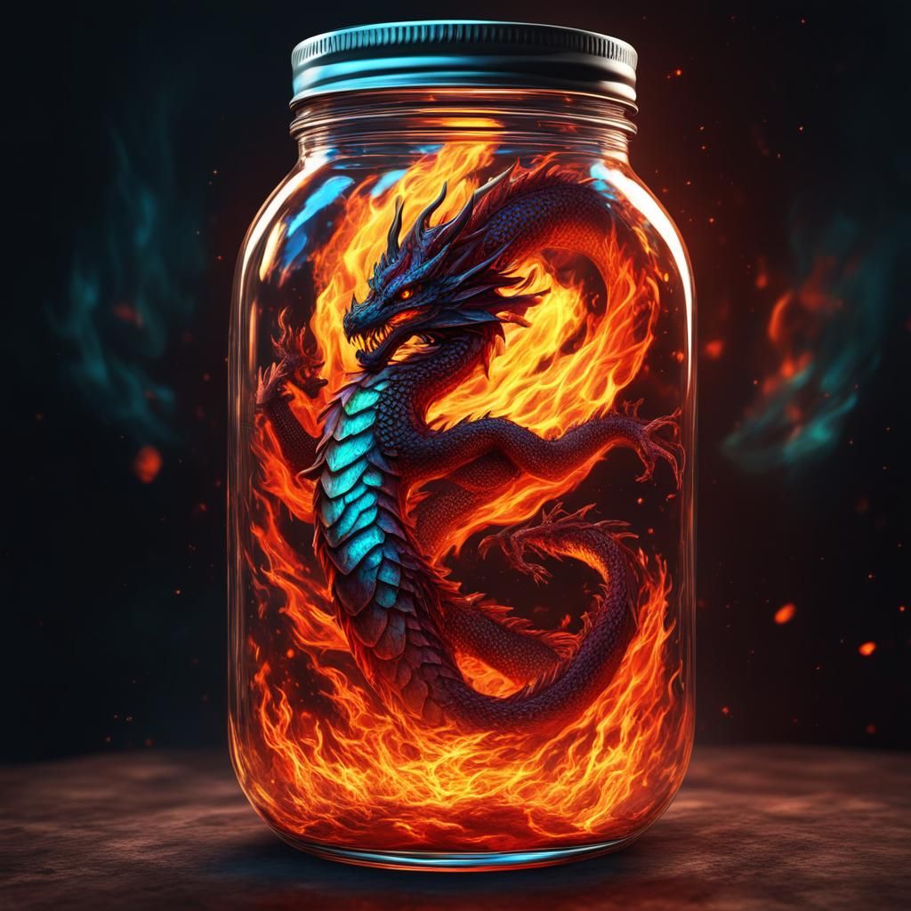 Liquid Fire Dragon  by @Poodles and Puddles