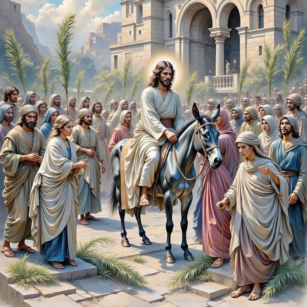The First Palm Sunday - Mark 11:9 Blessed is he that cometh in the name of the Lord.   by @Lainhanshee