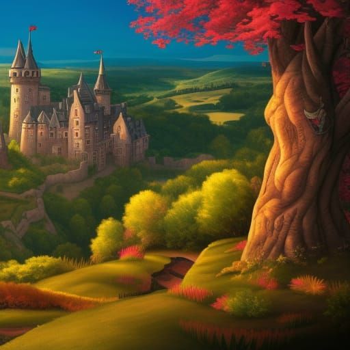 A castle on a hill - AI Generated Artwork - NightCafe Creator