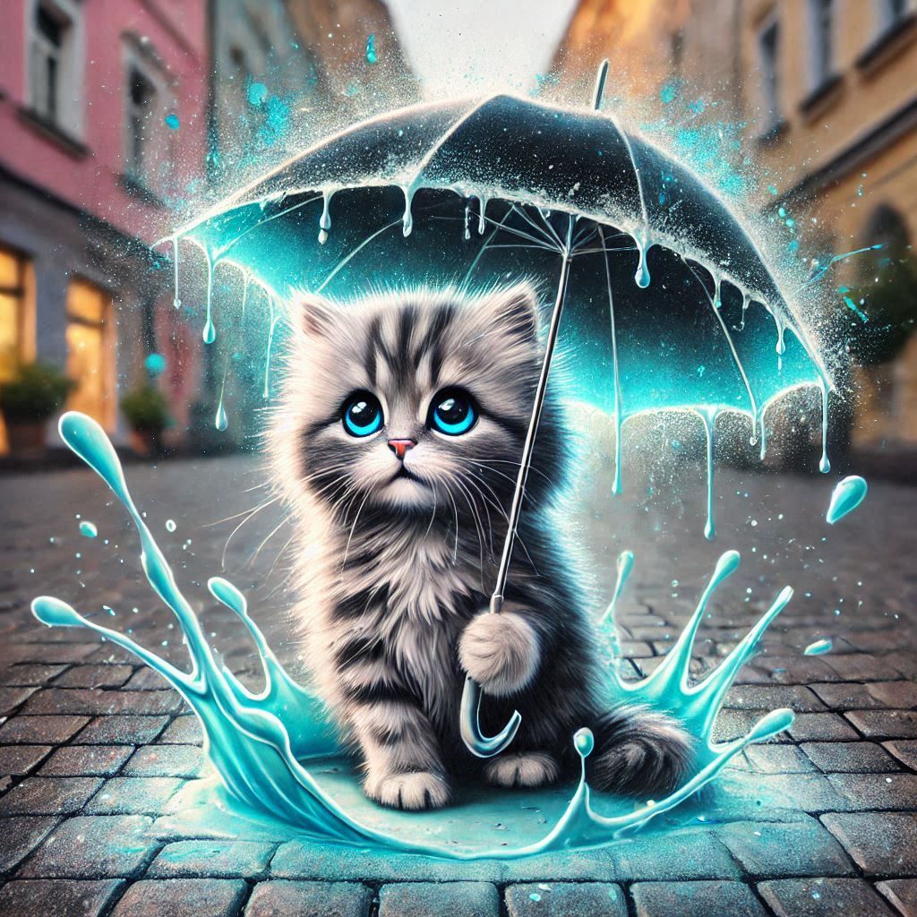 Flurries with an umbrella