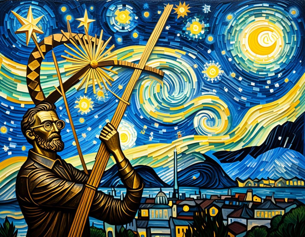 Man in Glasses Adapts to a Starry Night Scene