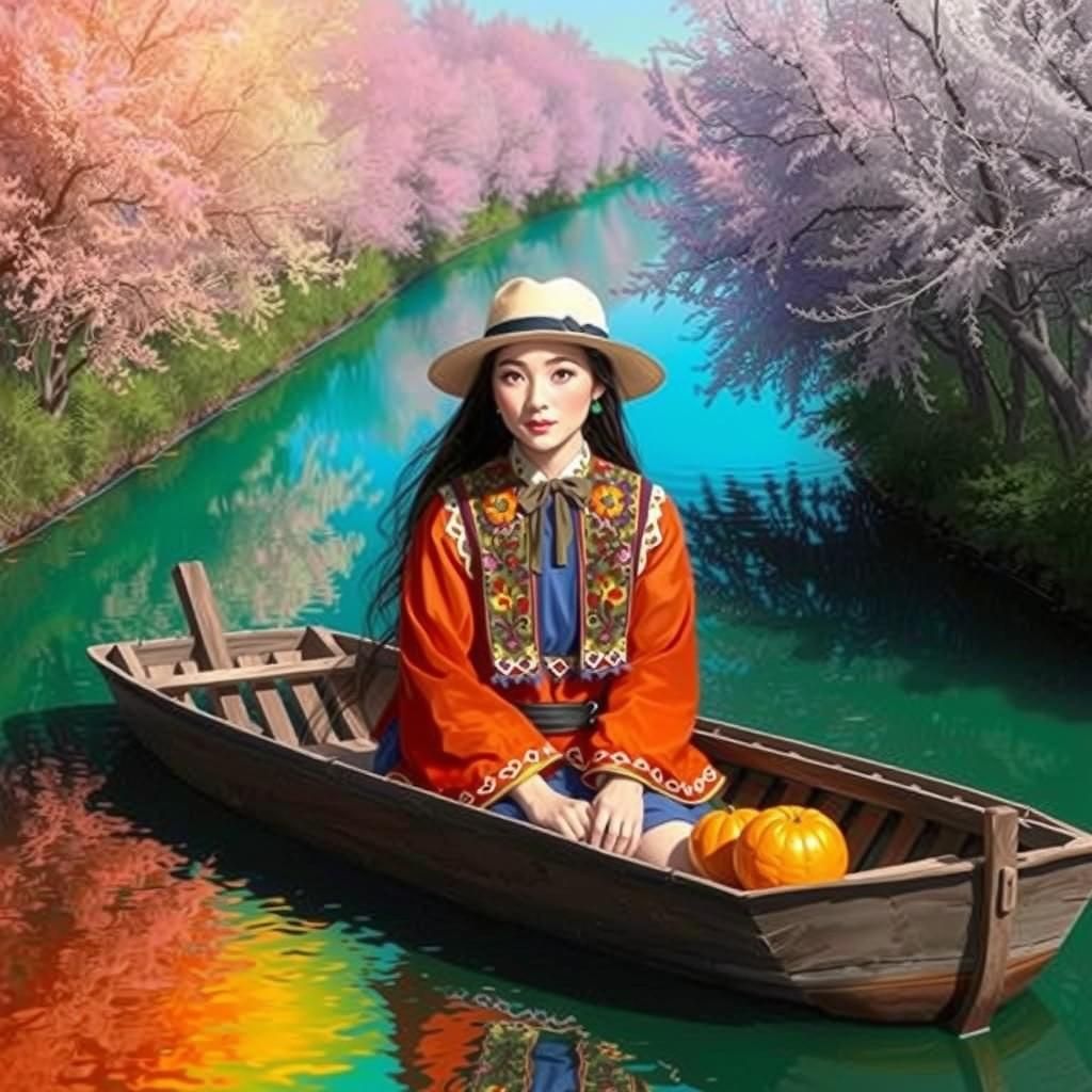 Picture yourself in a boat on a river 
With tangerine trees and marmalade skies Somebody calls you, you answer quite slowly. A girl with kaleidoscope eyes 