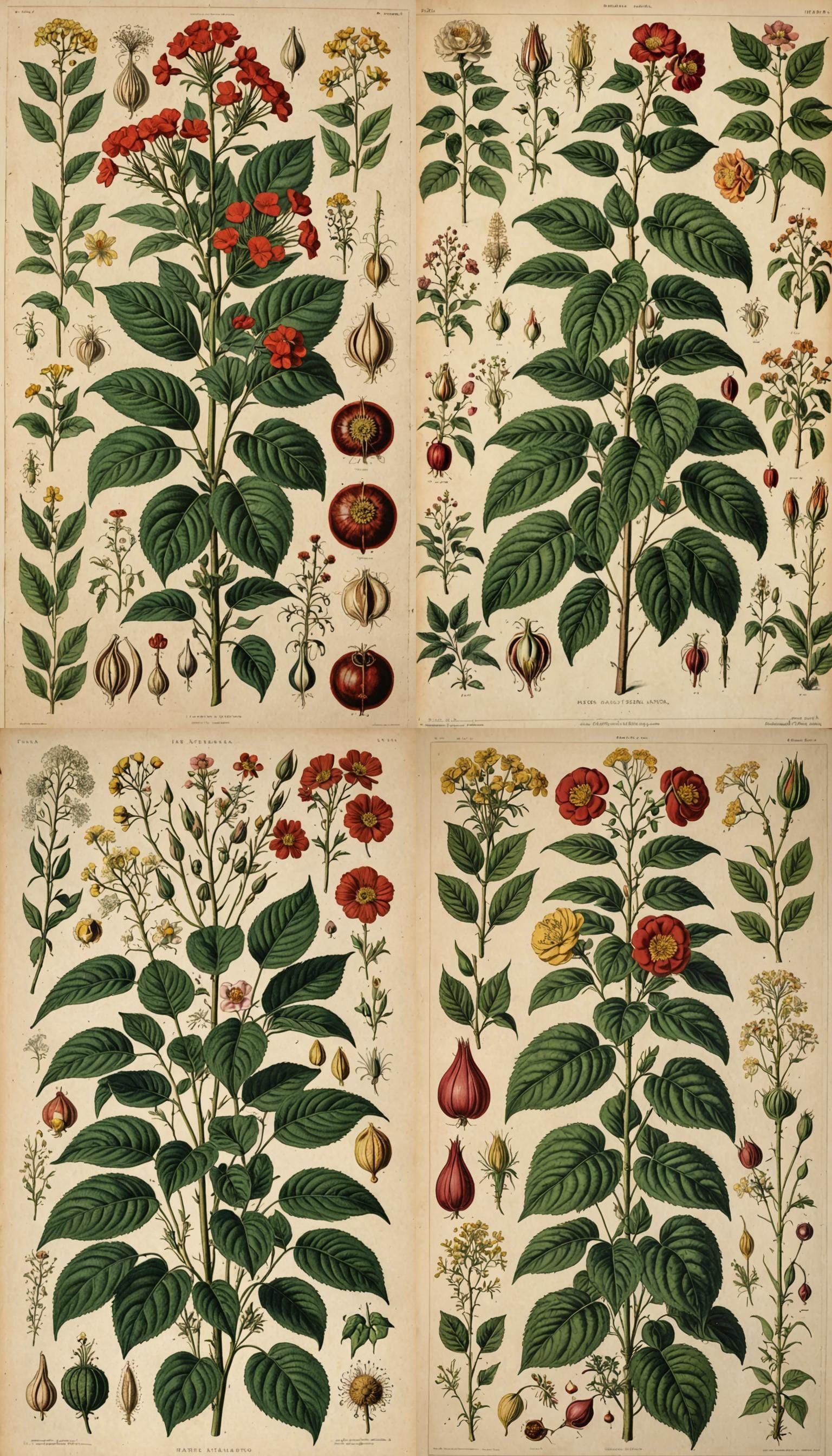 Victorian era plant anatomy lithograph