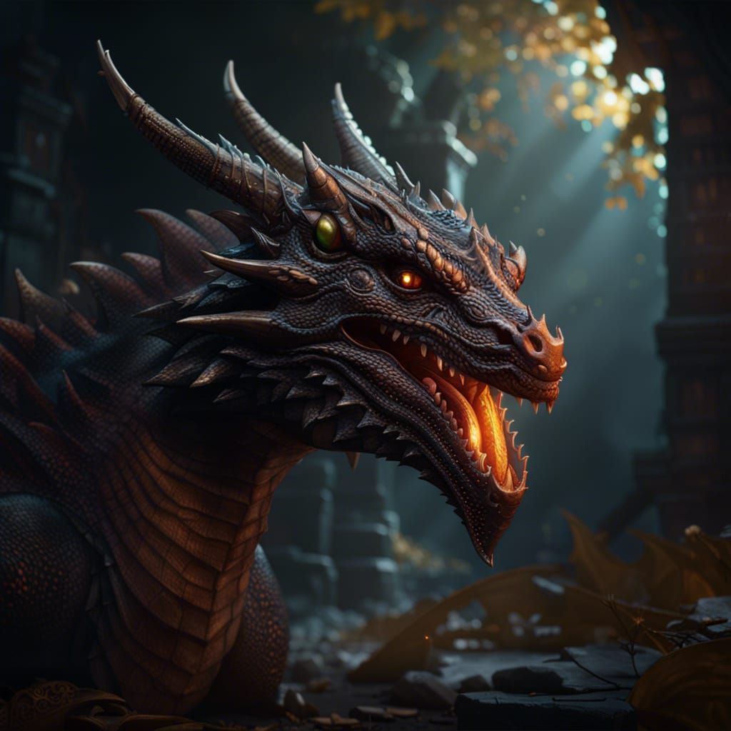 a dragon in its teen years