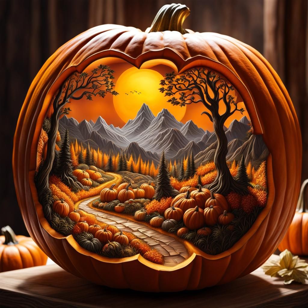 The way to the pumpkins  by @Castorix