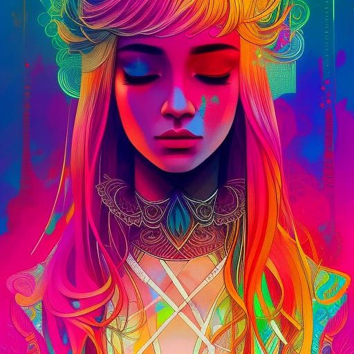 Prismatic Princess iii - AI Generated Artwork - NightCafe Creator