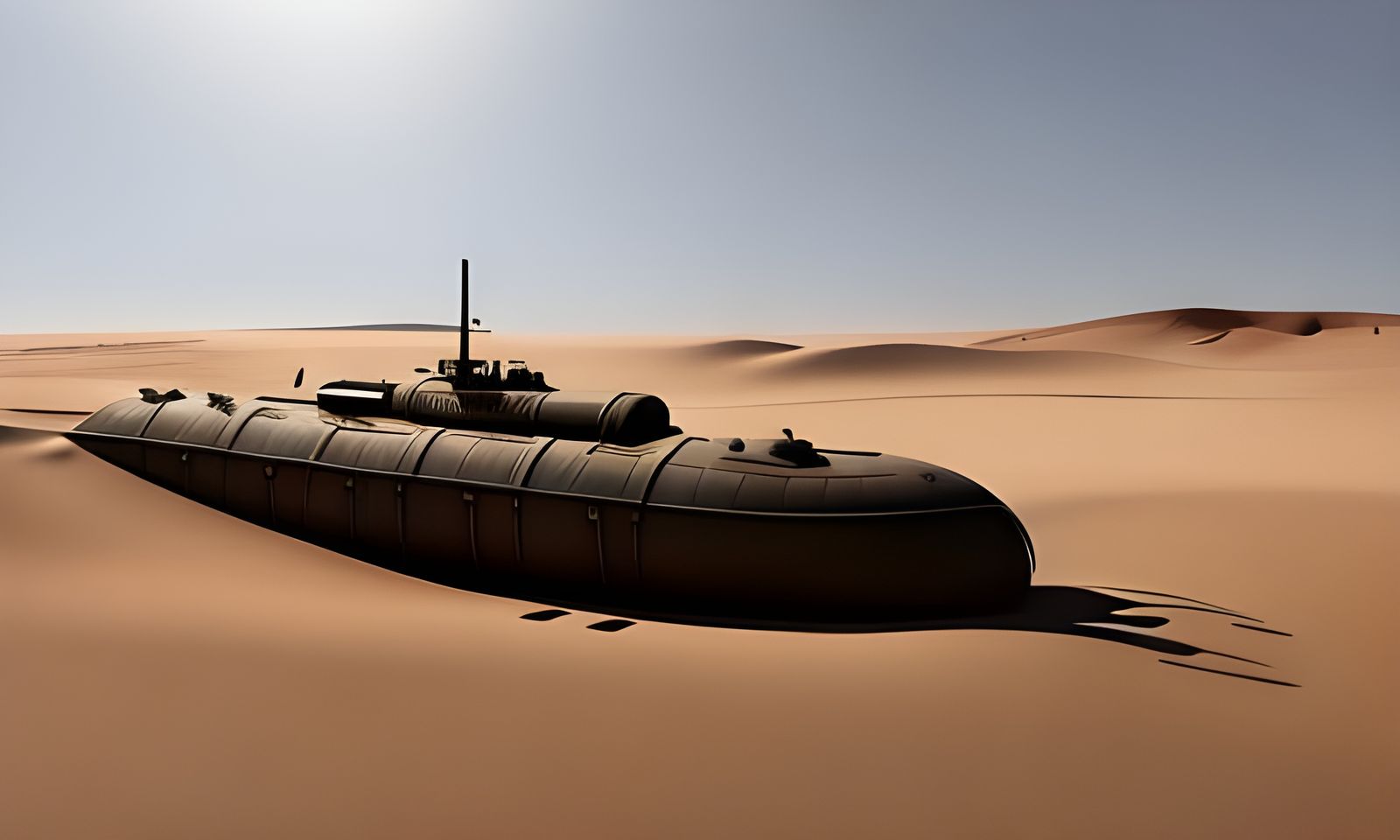 Submarine in the heart of desert  by @Victor Cross