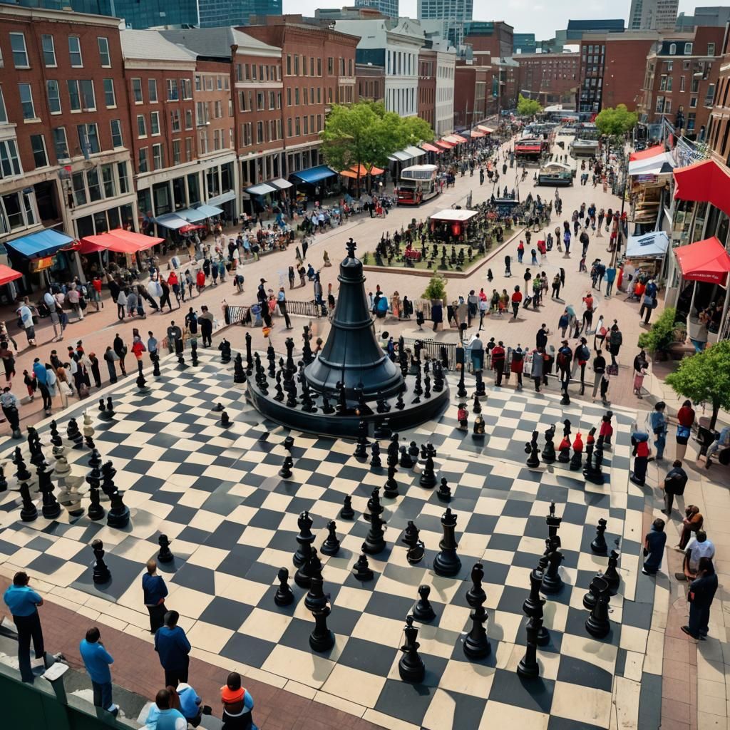 Baltimore Maryland, city with roll houses, a big city park, ...