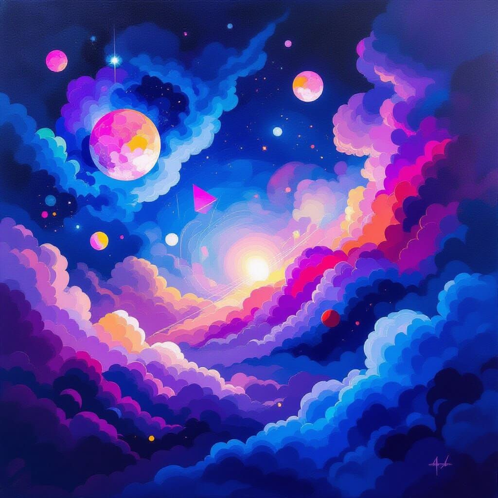 Surrealist Painting of Innovation and Excitement