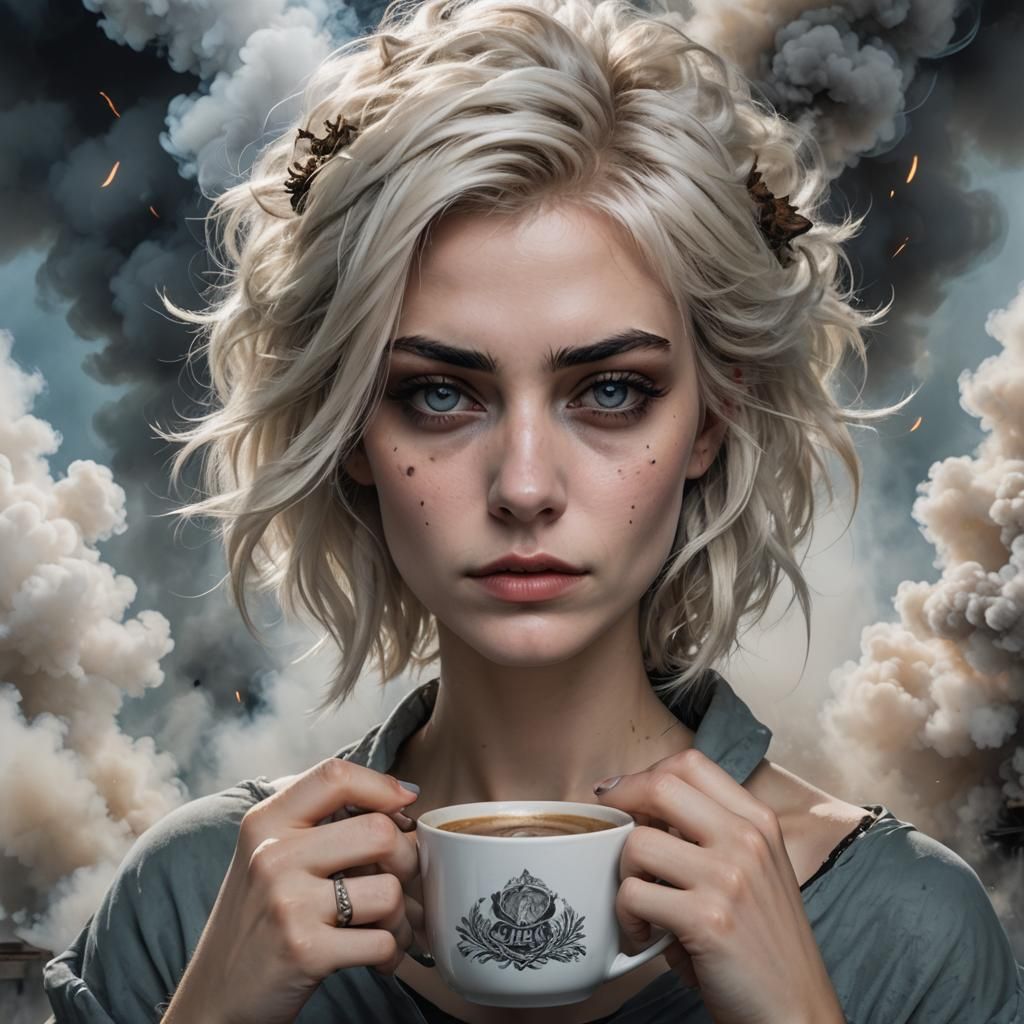 A realistic photo-like image of a young woman, who is tall a...