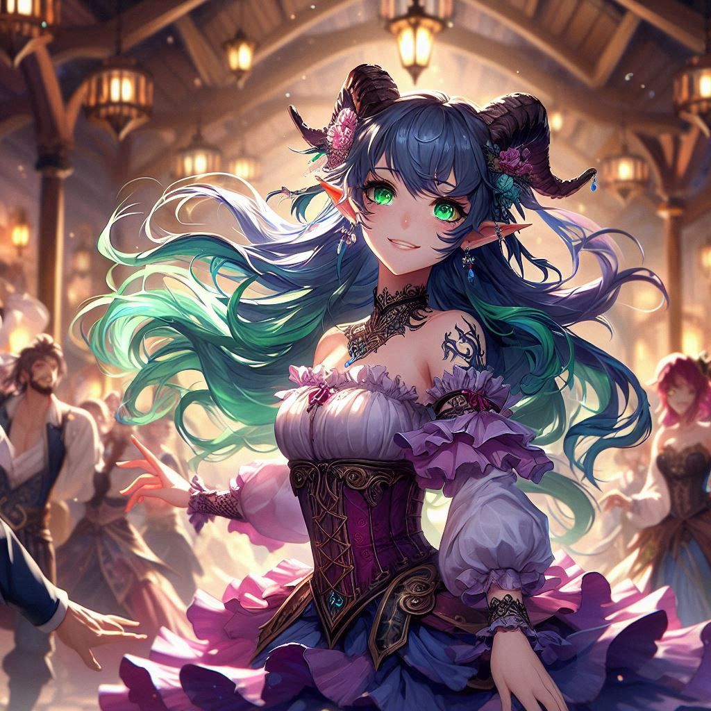 Tiefling in the Tavern's Dance Party (Anime)