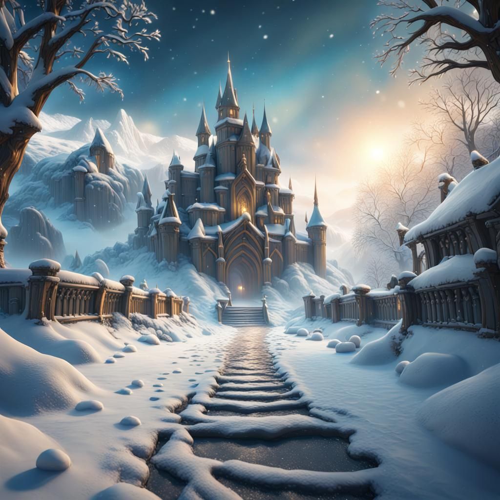 winter background snow light front
