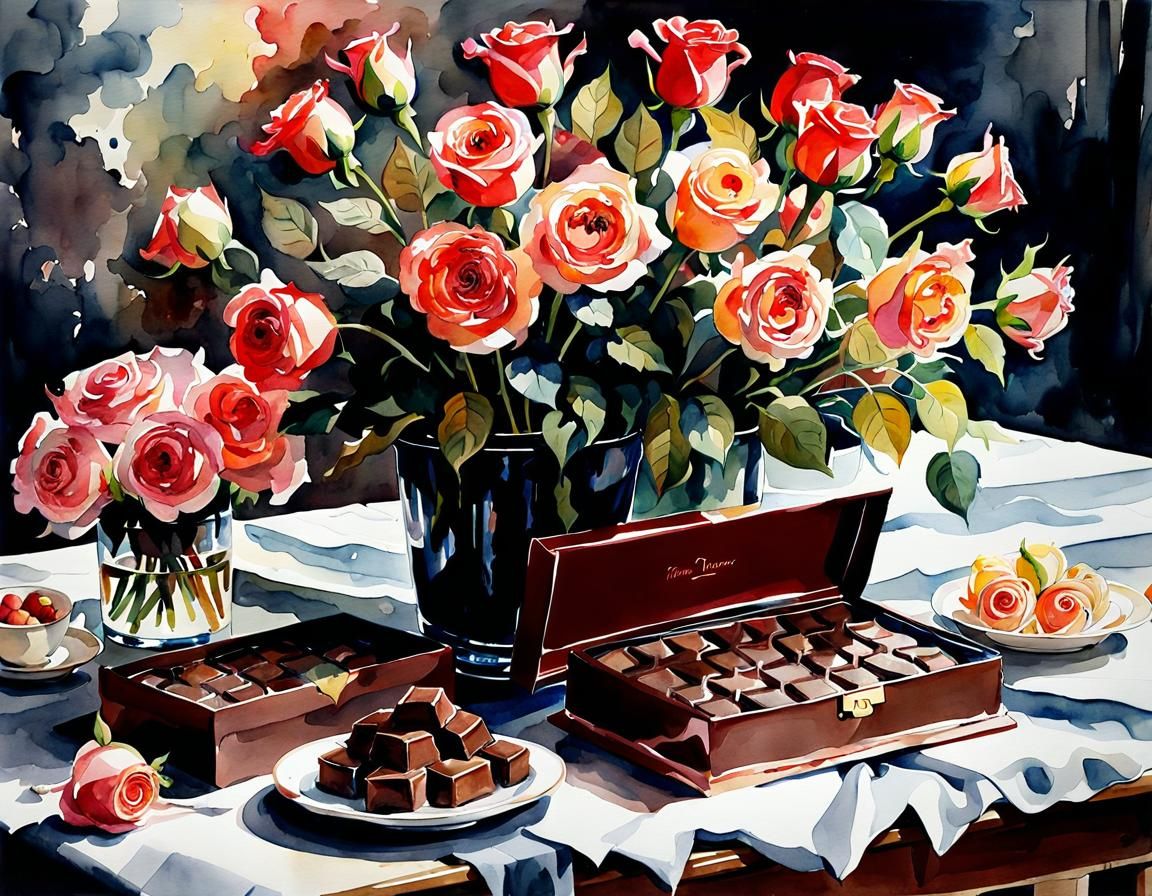 Roses and chocolates  by @That cinema teacher