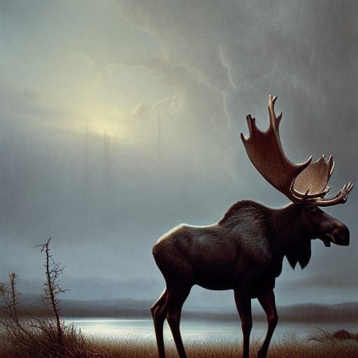 Moose in a Marsh  by @Lady Lightbulb