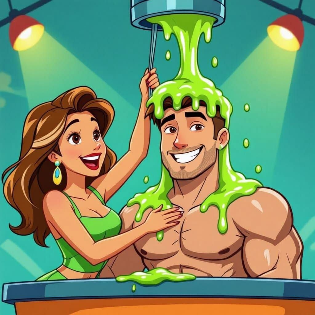 Woman’s idea for a good time with slime