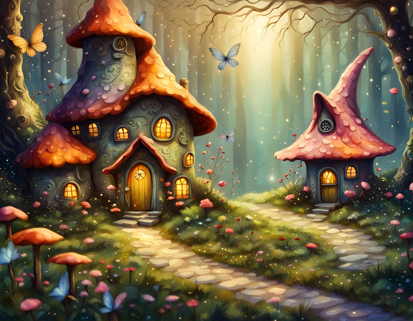 mystical fairy village - AI Generated Artwork - NightCafe Creator