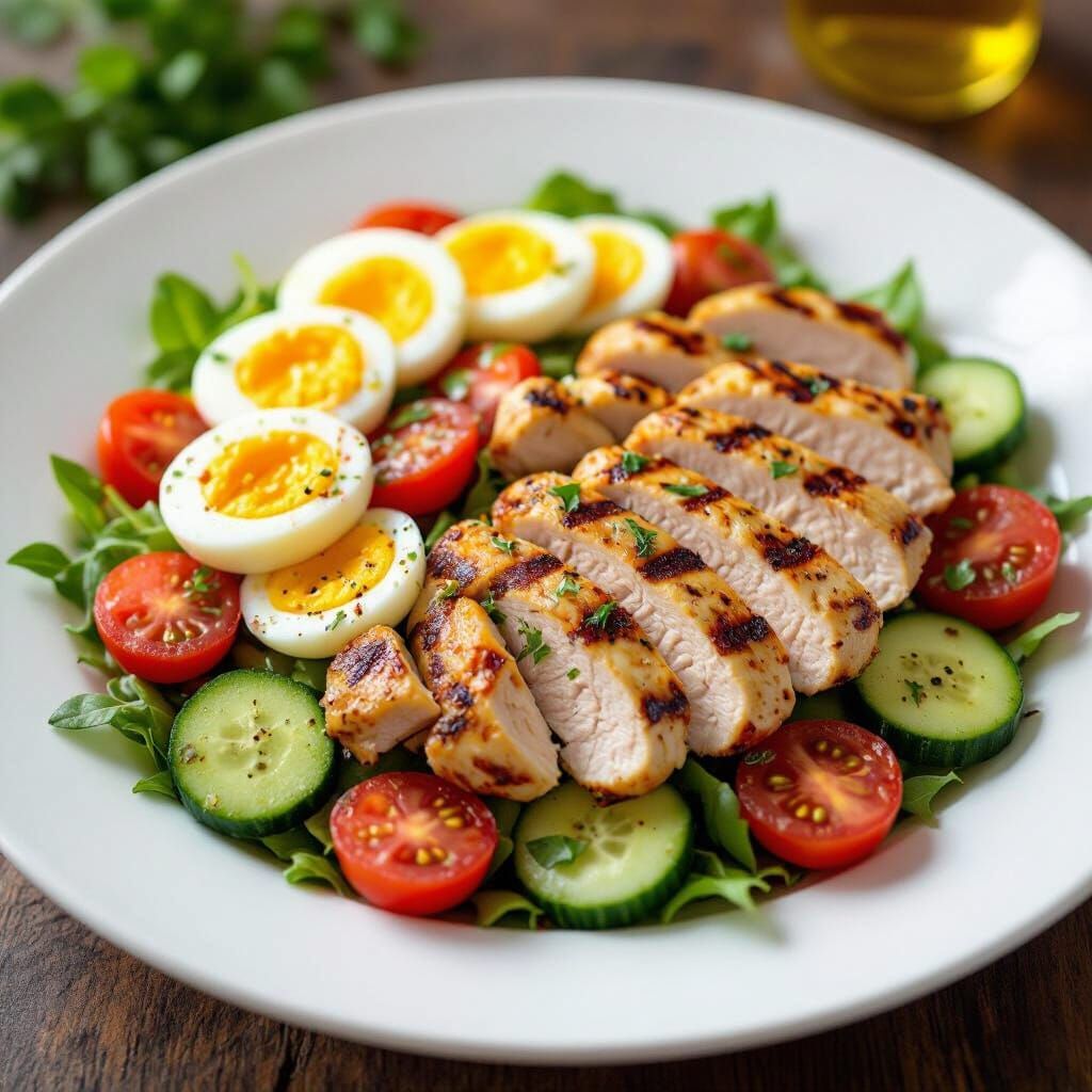 Warm salad with chicken