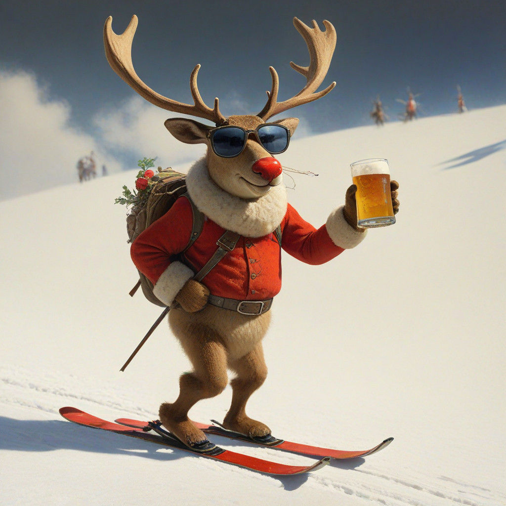 Rudolf the Red Nosed Reindeer in a Beer-Guzzling Winter Spor...