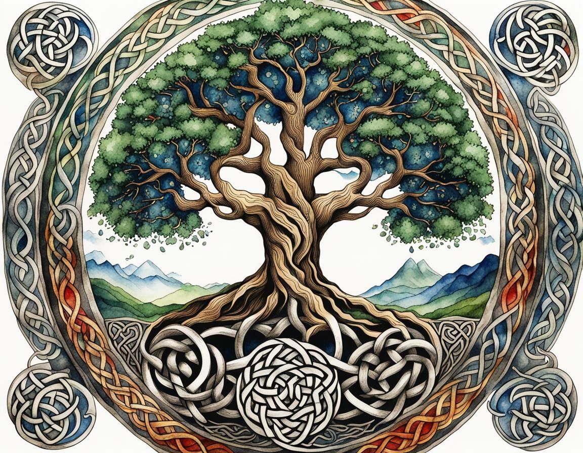 Celtic tree of life, celtic mythology symbols everywhere
elegant  high detail  imperial colors  fantastic ...  by @Summerchild