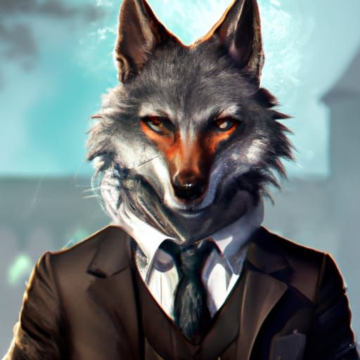 A wolf with a tuxedo on - AI Generated Artwork - NightCafe Creator