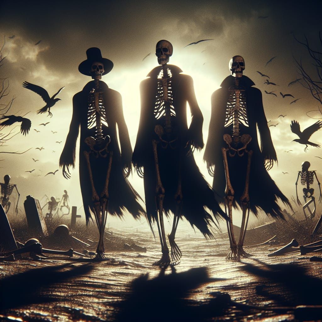 Skeletons in graveyard