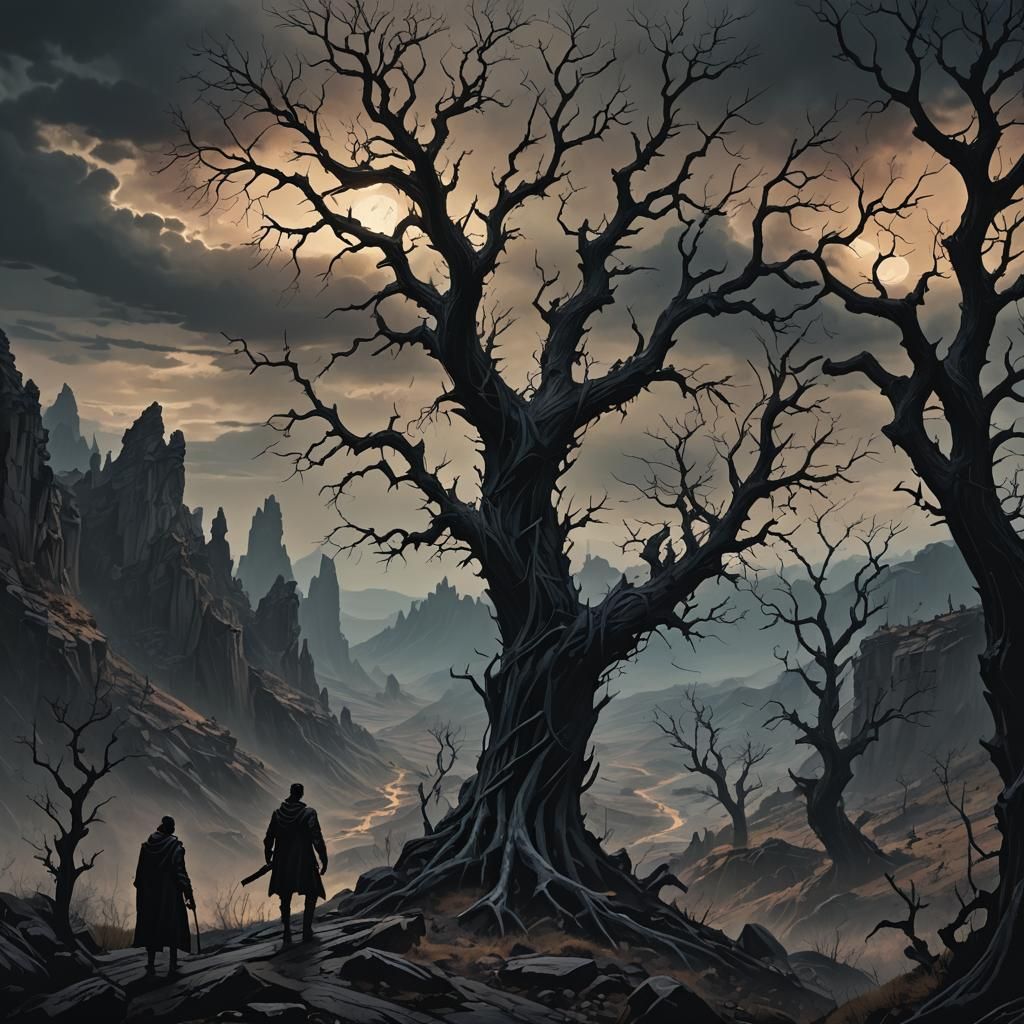 Dark Fantasy Landscape in Gothic Style