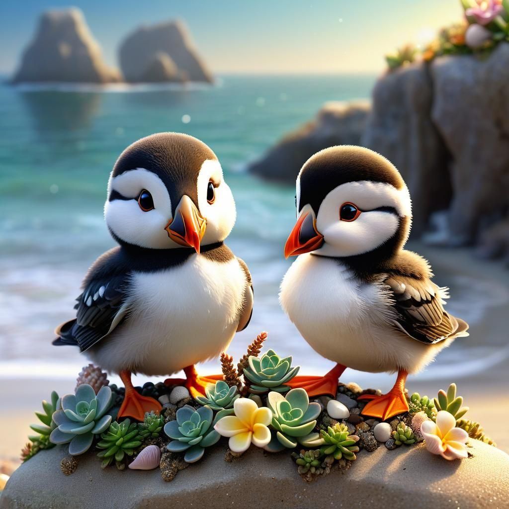 Puffin Love  by @Helix
