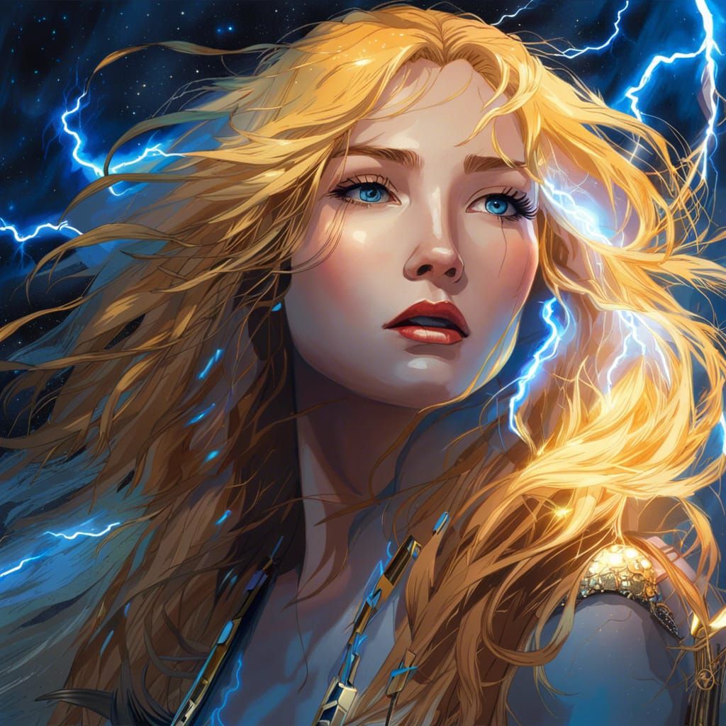 Lightning Goddess - AI Generated Artwork - NightCafe Creator