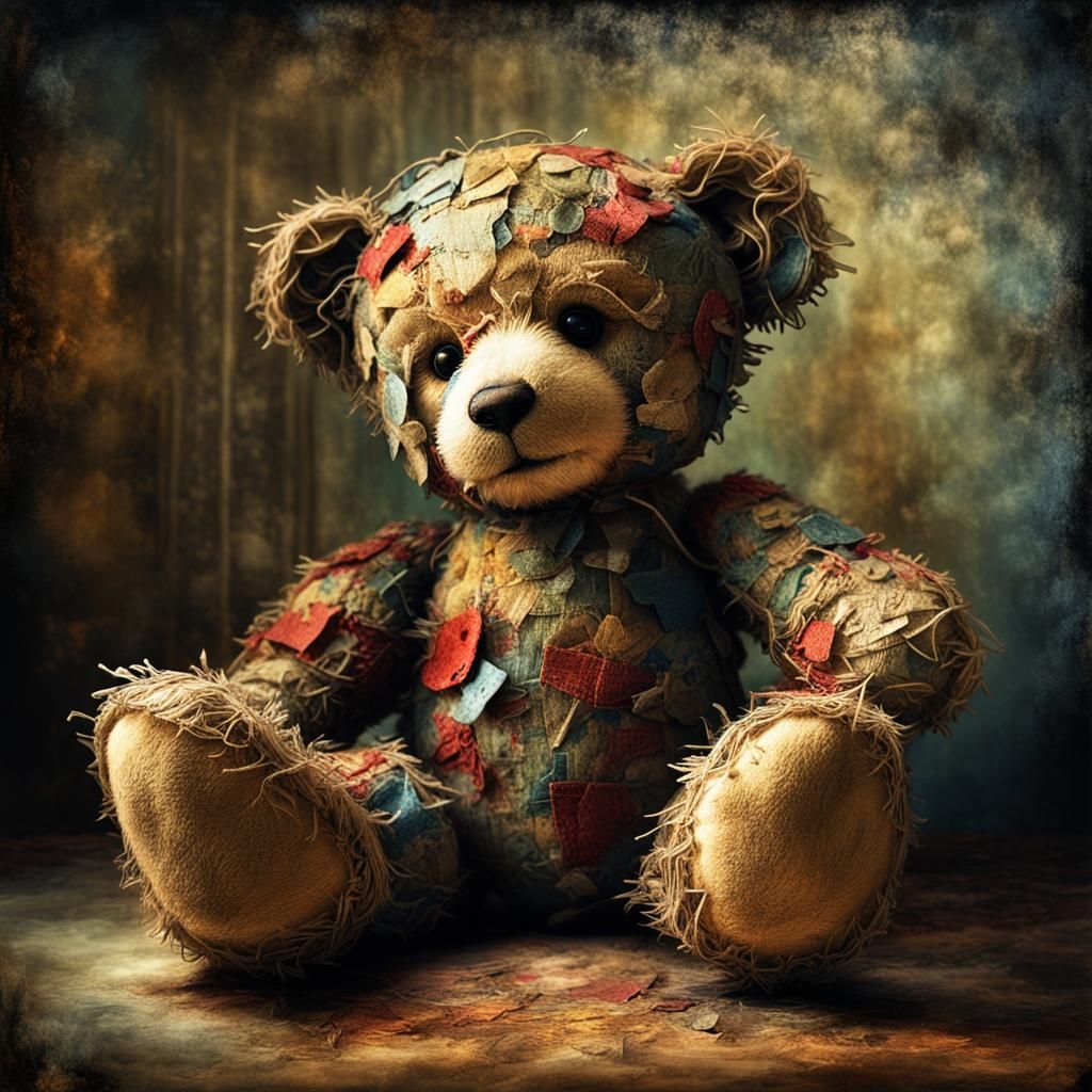 well-loved teddy bear  by @Kosh