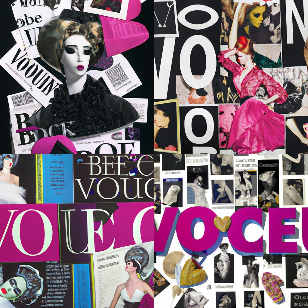 collage magazines vogue about fashion - AI Generated Artwork ...