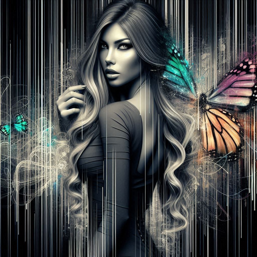 Mysterious asian woman with  fitted dress