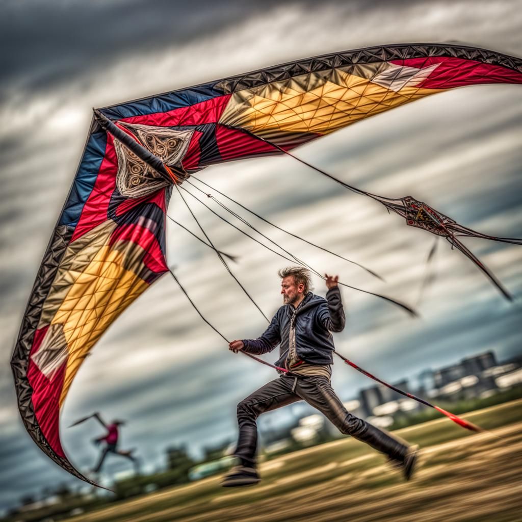 Silk Punk Battle Kites, whirling, spinning, movement, blur, ...