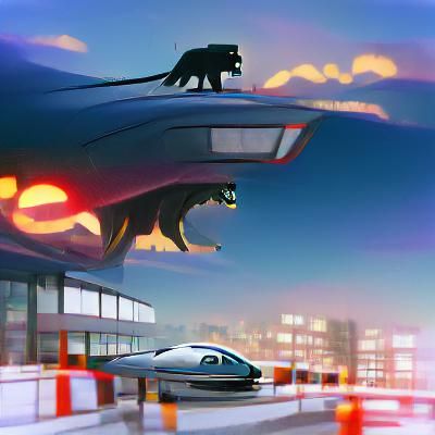 Mega Jaguar late for work