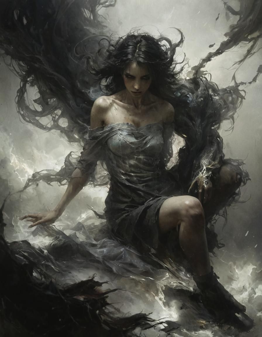 DEMONIC Shadow, DIAPHANOUS IRIDESCENT Bedeviled Tornado, Spectral Texture, grunge, Affandi, JEREMY MANN  by @Daleone