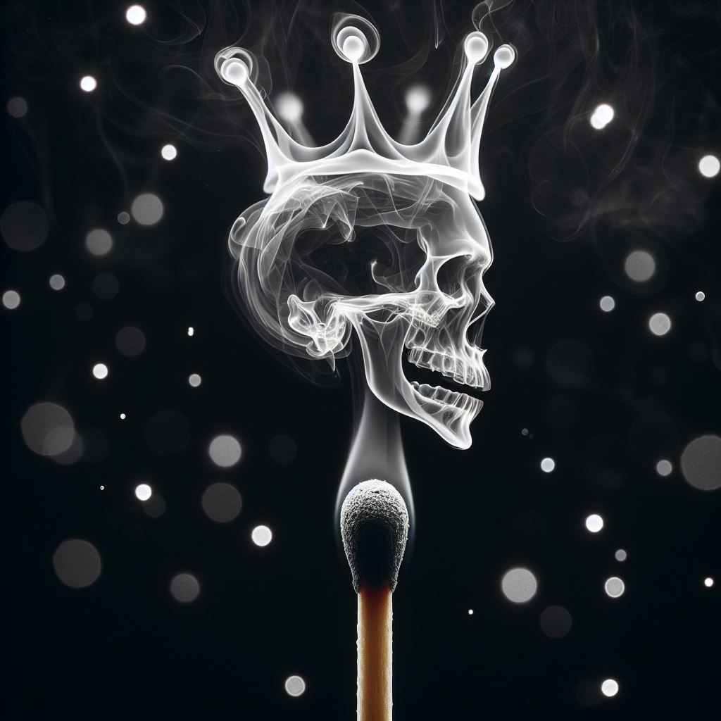 Smoke crowned skull