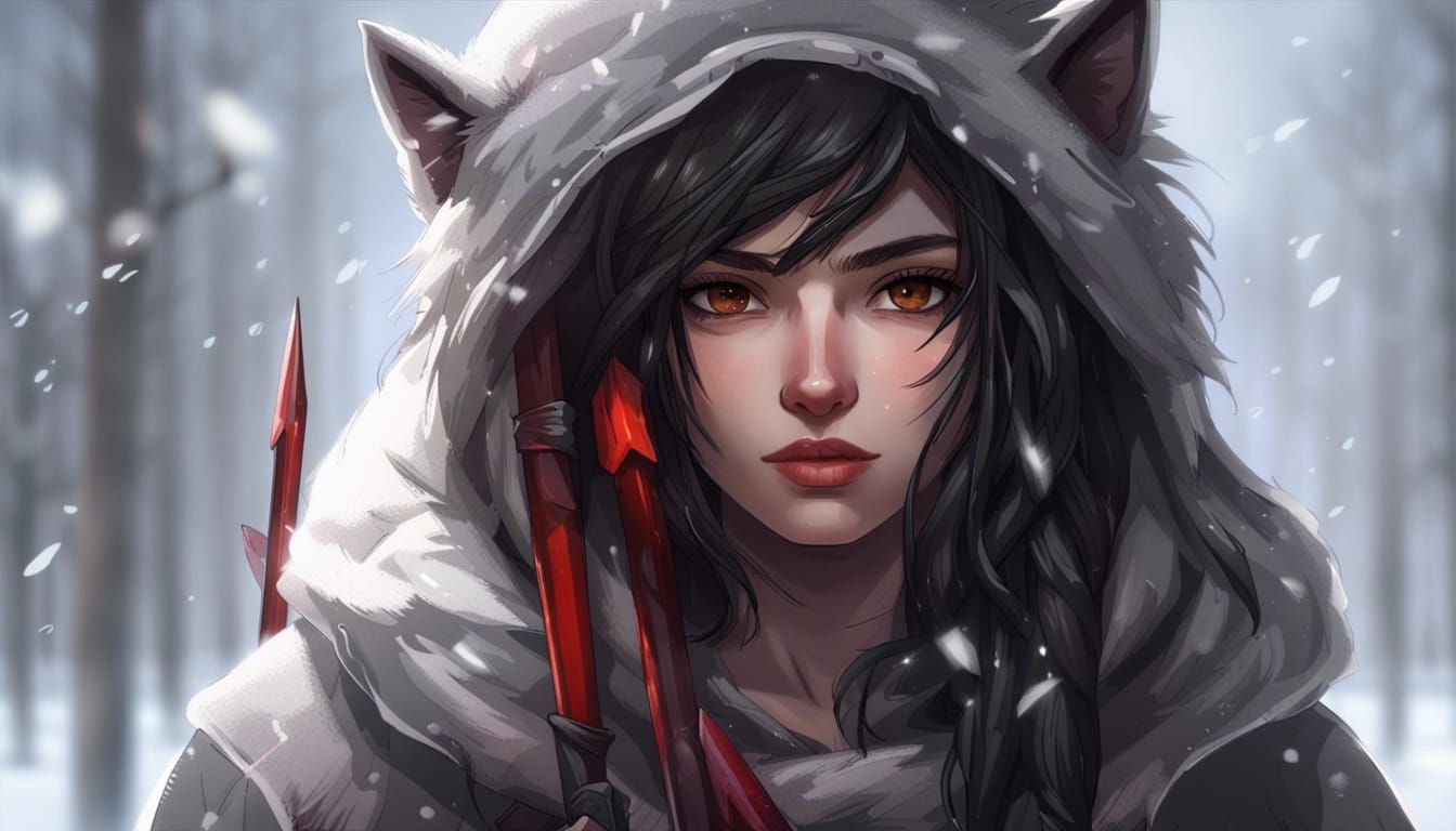 Hooded huntress girl
