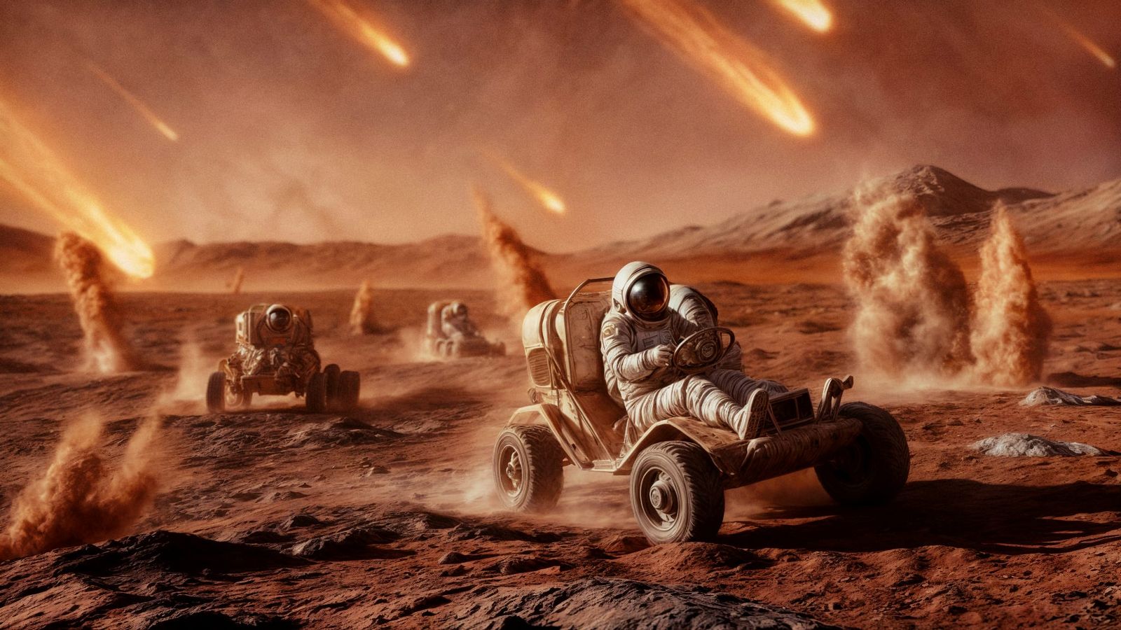 Wild drive through unforseen meteor shower