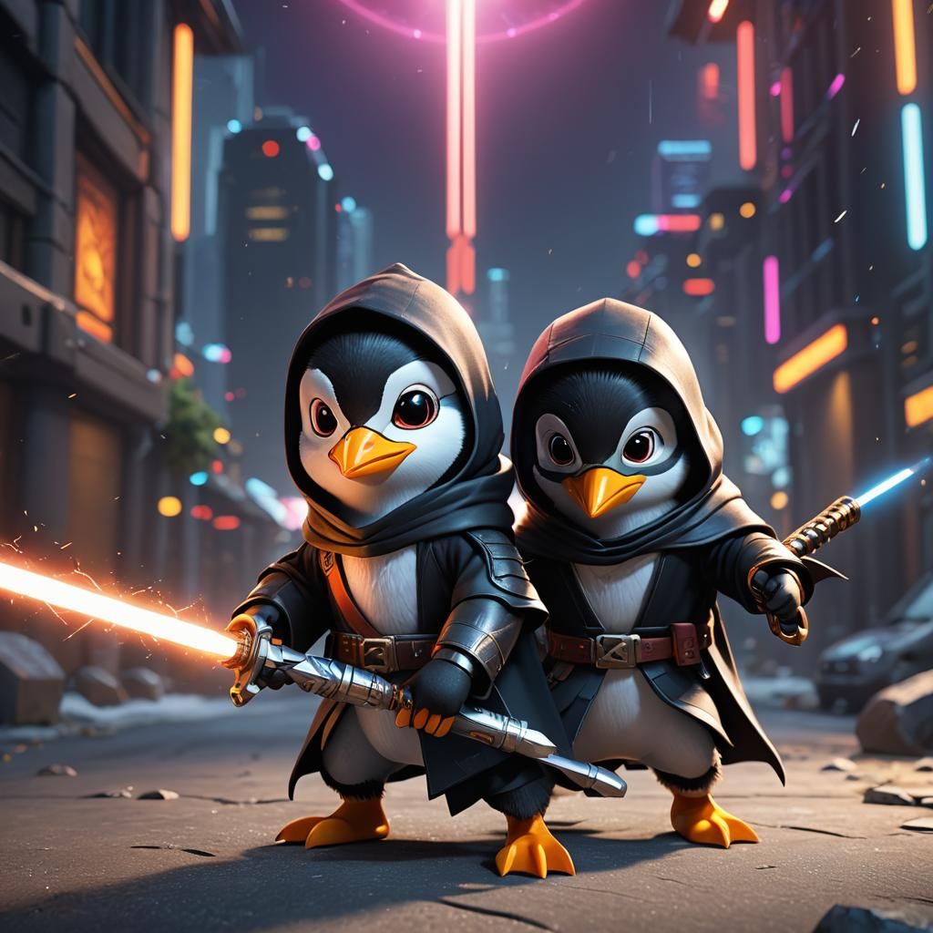 Ninja Penguins - AI Generated Artwork - NightCafe Creator