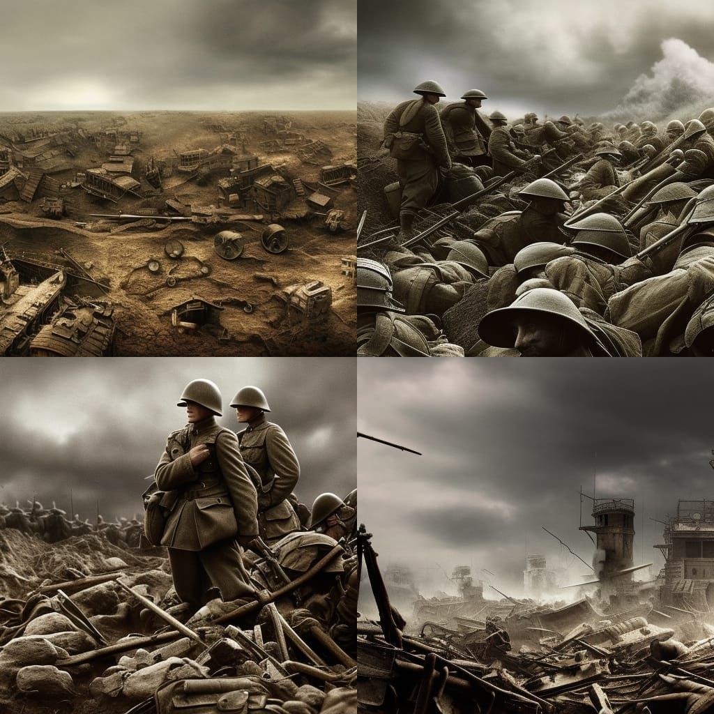 World War One No Man's Land close up realistic