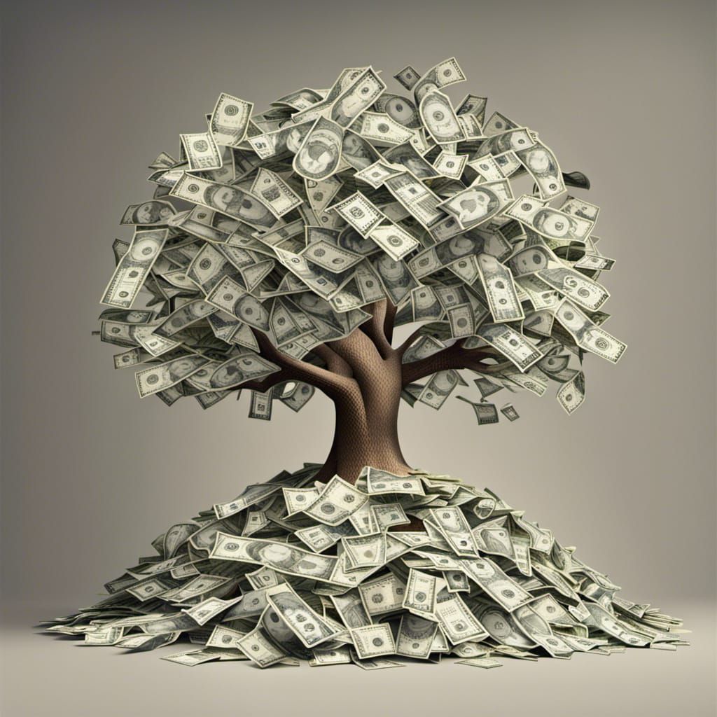 Tree made shop of money