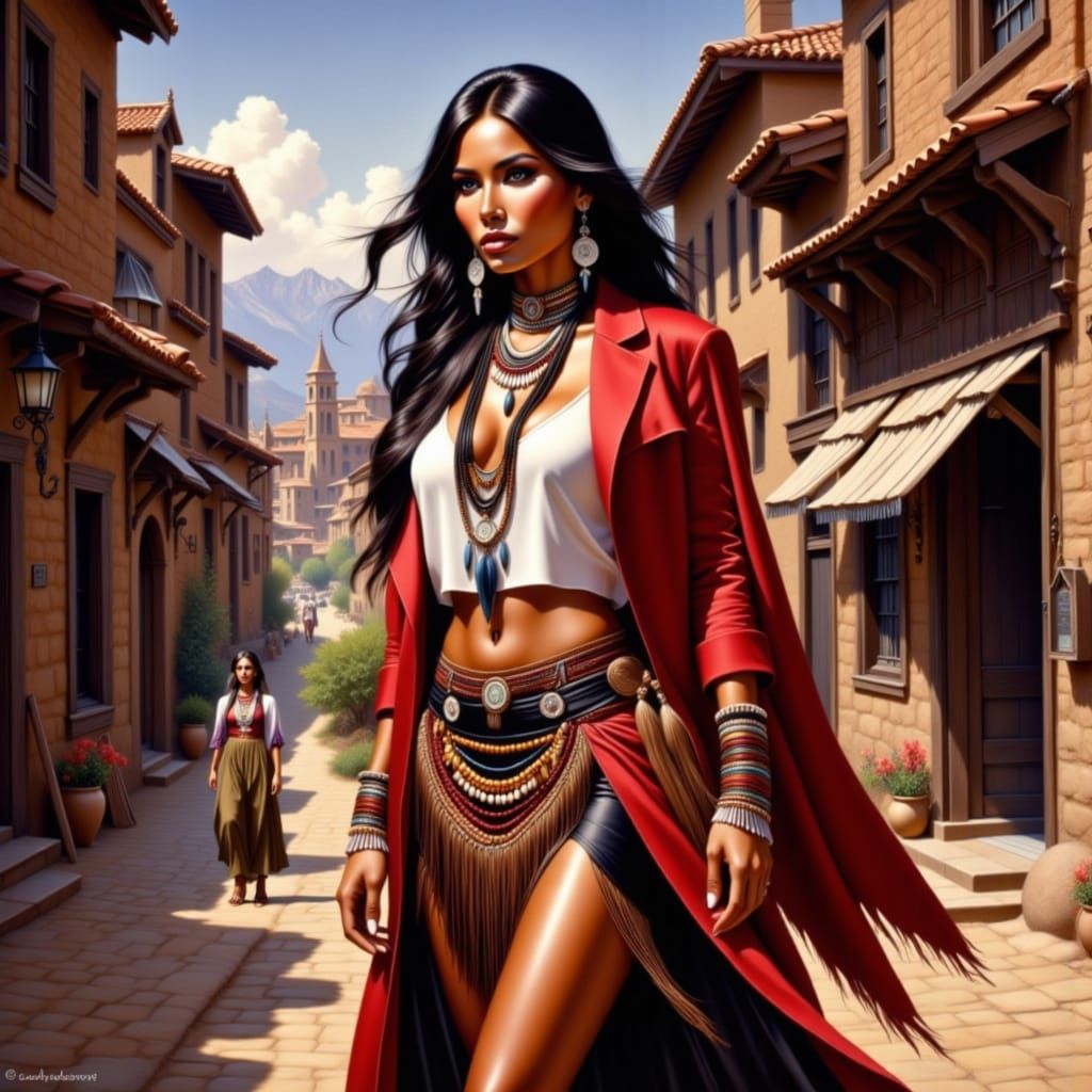 <lora:ArtWatercolor:1.0> <lora:NativeAmericanFlux:1.0>  